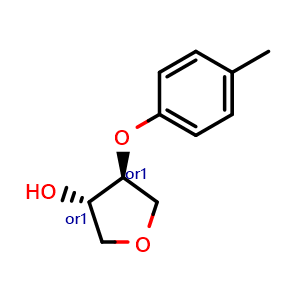 Chemical structure of trans-4-(4-methylphenoxy)oxolan-3-ol , CAS 1997773-79-1, AChemBlock AD249083