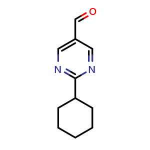 Chemical structure of 2-cyclohexylpyrimidine-5-carbaldehyde , CAS 959240-13-2, AChemBlock AD249096