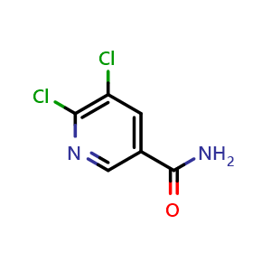 Chemical structure of 5,6-dichloropyridine-3-carboxamide , CAS 75291-84-8, AChemBlock AD249097