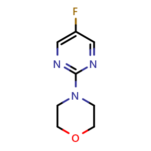 Chemical structure of 4-(5-fluoropyrimidin-2-yl)morpholine , CAS 1865214-55-6, AChemBlock AD249112