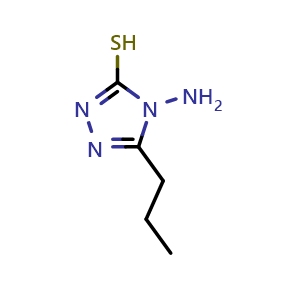 Chemical structure of 4-Amino-5-propyl-4H-[1,2,4]triazole-3-thiol , CAS 30342-87-1, AChemBlock AD249122