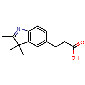 Chemical structure of 3-(2,3,3-trimethyl-3H-indol-5-yl)propanoic acid , CAS 1072069-91-0, AChemBlock AD249142