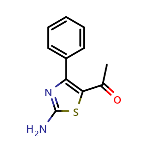 Chemical structure of 1-(2-Amino-4-phenyl-1,3-thiazol-5-yl)ethanone , CAS 206555-66-0, AChemBlock AD249146