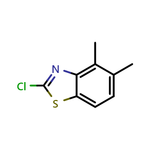 Chemical structure of 2-Chloro-4,5-dimethyl-1,3-benzothiazole , CAS 252681-54-2, AChemBlock AD249148