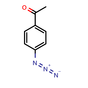 Chemical structure of 1-(4-azidophenyl)ethan-1-one , CAS 20062-24-2, AChemBlock AD249149