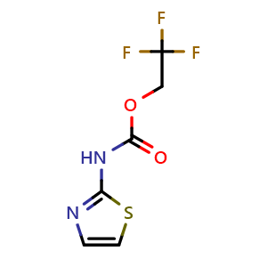 Chemical structure of 2,2,2-trifluoroethyl N-(1,3-thiazol-2-yl)carbamate , CAS 1197741-10-8, AChemBlock AD249155