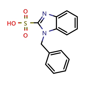 Chemical structure of 1-benzyl-1H-benzimidazole-2-sulfonic acid , CAS 90331-20-7, AChemBlock AD249169