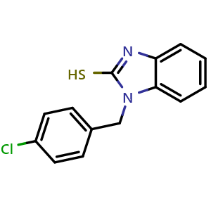 Chemical structure of 1-(4-Chlorobenzyl)-1H-benzimidazole-2-thiol , CAS 100622-93-3, AChemBlock AD249170