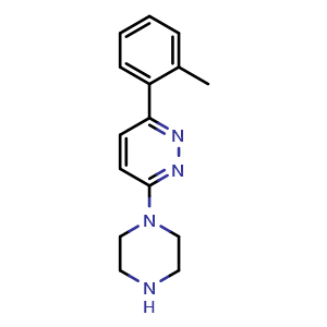 Chemical structure of 3-(2-methylphenyl)-6-(piperazin-1-yl)pyridazine , CAS 1171581-31-9, AChemBlock AD249174