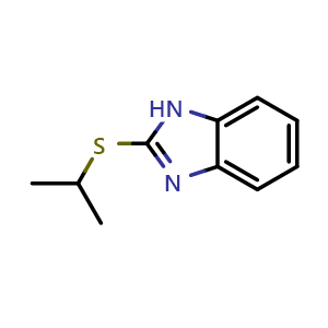 Chemical structure of 2-(Isopropylthio)-1H-benzimidazole , CAS 124530-70-7, AChemBlock AD249198