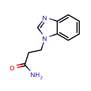 Chemical structure of 3-(1,3-benzodiazol-1-yl)propanamide , CAS 22492-17-7, AChemBlock AD249203