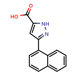 Chemical structure of 3-(1-naphthyl)-1{H}-pyrazole-5-carboxylic acid , CAS 1029104-45-7, AChemBlock AD249212