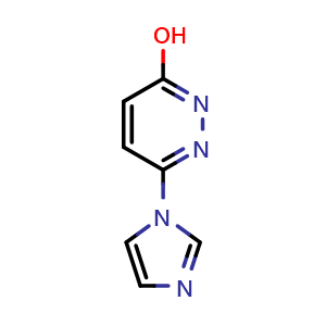 Chemical structure of 6-(1H-imidazol-1-yl)pyridazin-3-ol , CAS 110714-14-2, AChemBlock AD249215