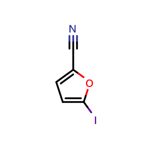 Chemical structure of 5-Iodofuran-2-carbonitrile , CAS 57240-58-1, AChemBlock AD249218