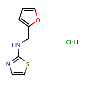 Chemical structure of N-(2-Furylmethyl)-1,3-thiazol-2-amine hydrochloride , CAS 1177273-68-5, AChemBlock AD249219