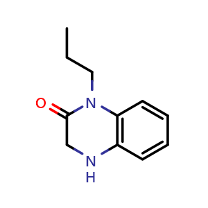 Chemical structure of 1-Propyl-3,4-dihydroquinoxalin-2(1H)-one , CAS 66366-87-8, AChemBlock AD249220
