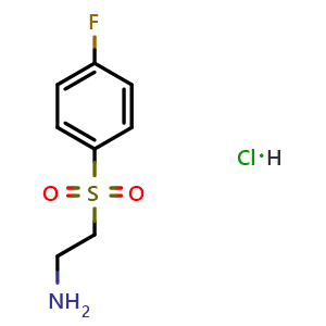 Chemical structure of {2-[(4-fluorophenyl)sulfonyl]ethyl}amine hydrochloride , CAS 1028126-98-8, AChemBlock AD249248