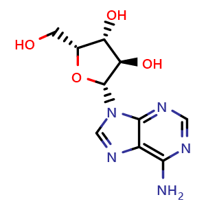 Chemical structure of 9-(beta-D-Xylofuranosyl)adenine , CAS 524-69-6, AChemBlock AD249280