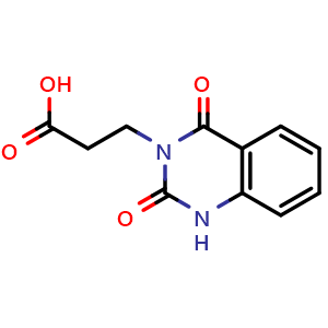 Chemical structure of 3-(2,4-dioxo-1,2,3,4-tetrahydroquinazolin-3-yl)propanoic acid , CAS 82603-63-2, AChemBlock AD249282
