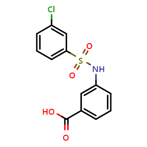 Chemical structure of 3-((3-chlorophenyl)sulfonamido)benzoic acid , CAS 749884-42-2, AChemBlock AD249292