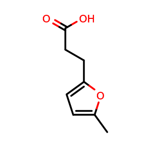 Chemical structure of 3-(5-Methylfuran-2-yl)propanoic acid , CAS 1456-08-2, AChemBlock AD249293