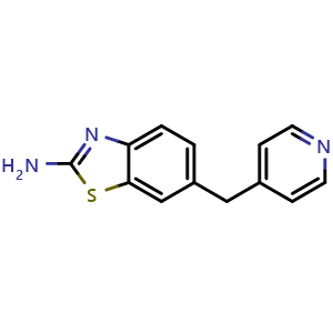 Chemical structure of 6-[(pyridin-4-yl)methyl]-1,3-benzothiazol-2-amine , CAS 352527-97-0, AChemBlock AD249305