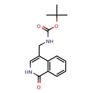 Chemical structure of tert-Butyl (1-oxo-1,2-dihydroisoquinolin-4-yl)methylcarbamate , CAS 2385470-51-7, AChemBlock AD249329