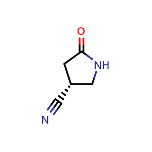 Chemical structure of (R)-5-oxopyrrolidine-3-carbonitrile , AChemBlock AD249332
