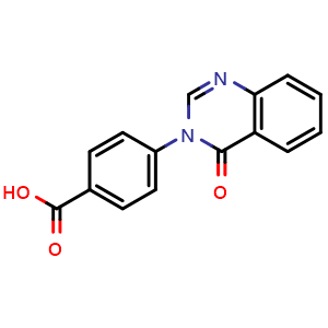 Chemical structure of 4-(4-oxoquinazolin-3(4H)-yl)benzoic acid , CAS 94242-54-3, AChemBlock AD249372