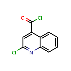 Chemical structure of 2-chloroquinoline-4-carbonyl chloride , CAS 2388-32-1, AChemBlock AD249381