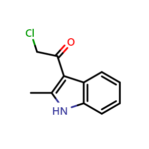 Chemical structure of 2-chloro-1-(2-methyl-1H-indol-3-yl)ethan-1-one , CAS 38693-08-2, AChemBlock AD249387