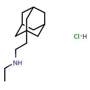 Chemical structure of (2-Adamantan-1-yl-ethyl)-ethyl-amine hydrochloride , CAS 26831-44-7, AChemBlock AD249395