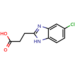 Chemical structure of 3-(5-Chloro-1H-benzoimidazol-2-yl)-propionic acid , CAS 82138-56-5, AChemBlock AD249406