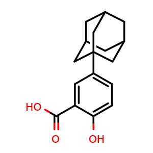 Chemical structure of 5-Adamantan-1-yl-2-hydroxy-benzoic acid , CAS 126145-51-5, AChemBlock AD249411