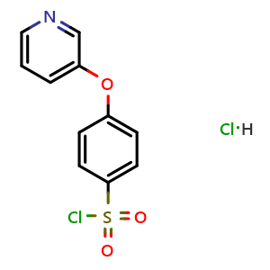Chemical structure of 4-(pyridin-3-yloxy)benzenesulfonyl chloride hydrochloride , CAS 1171901-60-2, AChemBlock AD249428