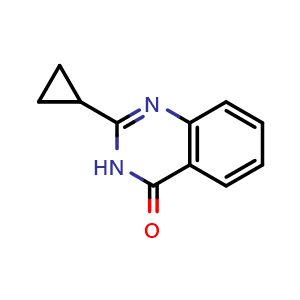 Chemical structure of 2-cyclopropylquinazolin-4(3H)-one , CAS 459796-19-1, AChemBlock AD249441