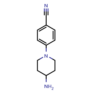 Chemical structure of 4-(4-Aminopiperidin-1-yl)benzonitrile , CAS 281234-90-0, AChemBlock AD249445