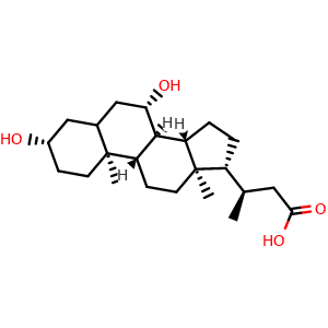 Chemical structure of 24-Norursodeoxycholic acid , CAS 99697-24-2, AChemBlock AD249447