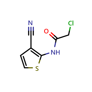 Chemical structure of 2-Chloro-N-(3-cyanothiophen-2-yl)acetamide , CAS 55654-19-8, AChemBlock AD249458