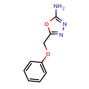 Chemical structure of 5-(phenoxymethyl)-1,3,4-oxadiazol-2-amine , CAS 21520-88-7, AChemBlock AD249460