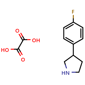 Chemical structure of 3-(4-fluorophenyl)pyrrolidine; oxalic acid , CAS 1198416-84-0, AChemBlock AD249461