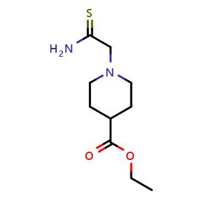 Chemical structure of Ethyl 1-(2-amino-2-thioxoethyl)piperidine-4-carboxylate , CAS 1053656-12-4, AChemBlock AD249465