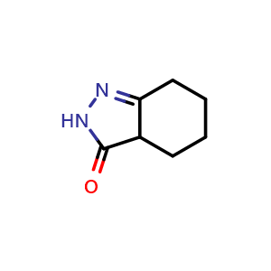 Chemical structure of 3,3a,4,5,6,7-hexahydro-2H-indazol-3-one , CAS 1587-09-3, AChemBlock AD249477