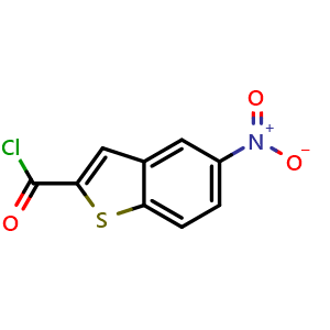 Chemical structure of 5-nitrobenzo[b]thiophene-2-carbonyl chloride , CAS 86010-32-4, AChemBlock AD249495