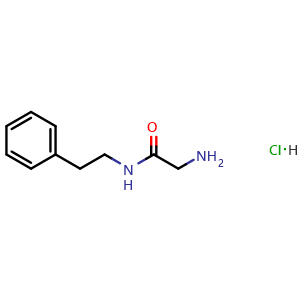 Chemical structure of 2-amino-N-phenethylacetamide hydrochloride , CAS 55677-60-6, AChemBlock AD249498