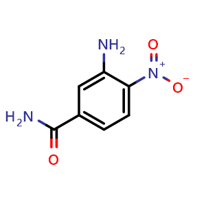 Chemical structure of 3-amino-4-nitrobenzamide , CAS 131508-15-1, AChemBlock AD249509