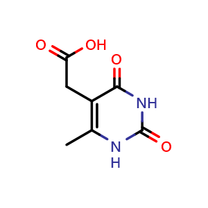 Chemical structure of (6-methyl-2,4-dioxo-1,2,3,4-tetrahydropyrimidin-5-yl)acetic acid , CAS 38580-22-2, AChemBlock AD249516
