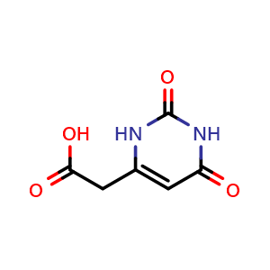 Chemical structure of 2-(2,6-dioxo-1,2,3,6-tetrahydropyrimidin-4-yl)acetic acid , CAS 4628-39-1, AChemBlock AD249520