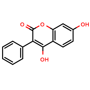 Chemical structure of 4,7-Dihydroxy-3-phenyl-2H-chromen-2-one , CAS 19225-17-3, AChemBlock AD249528