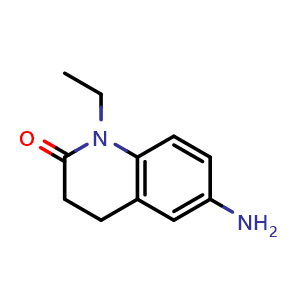 Chemical structure of 6-amino-1-ethyl-1,2,3,4-tetrahydroquinolin-2-one , CAS 233775-33-2, AChemBlock AD249536